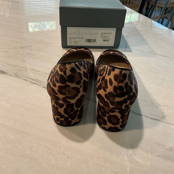 Ann Taylor Odelia Haircalf Cap Toe Pump Leopard Size 7 - Picture 8 of 8